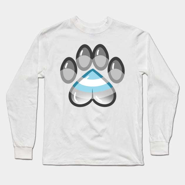 LGBTQ+ Pride Heart Paws - Demiboy Long Sleeve T-Shirt by leashonlife